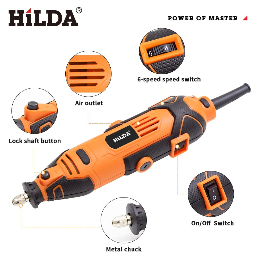 HILDA Engraver Electric Drill Engraving Dremel Rotary Tool Machine With Flexible Shaft New Style Variable Speed Mini Drill