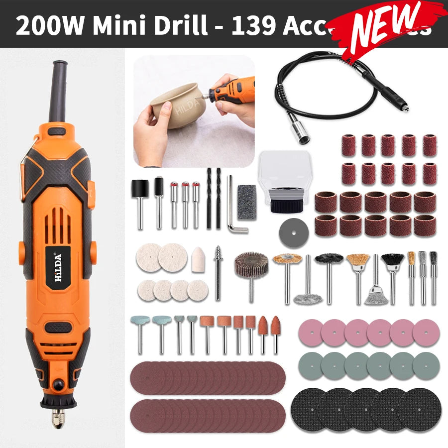 HILDA Engraver Electric Drill Engraving Dremel Rotary Tool Machine With Flexible Shaft New Style Variable Speed Mini Drill