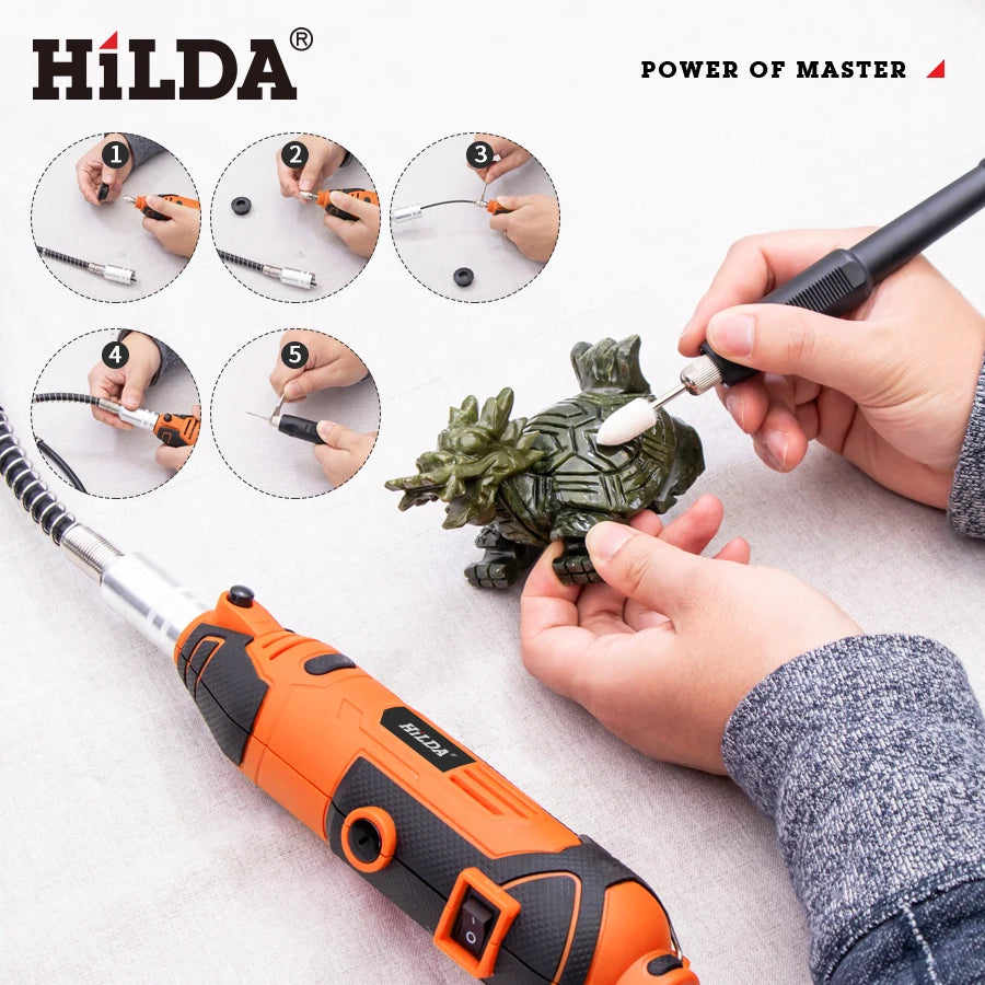 HILDA Engraver Electric Drill Engraving Dremel Rotary Tool Machine With Flexible Shaft New Style Variable Speed Mini Drill
