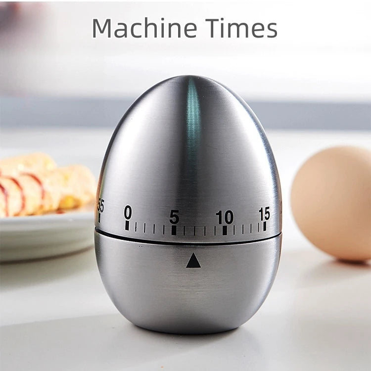 BasinzKitchen timer, stainless steel egg shaped countdown timer, mechanical alarm clock, cooking tools and supplies