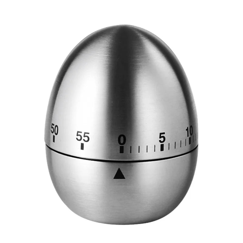 BasinzKitchen timer, stainless steel egg shaped countdown timer, mechanical alarm clock, cooking tools and supplies