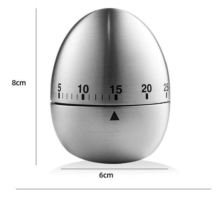BasinzKitchen timer, stainless steel egg shaped countdown timer, mechanical alarm clock, cooking tools and supplies